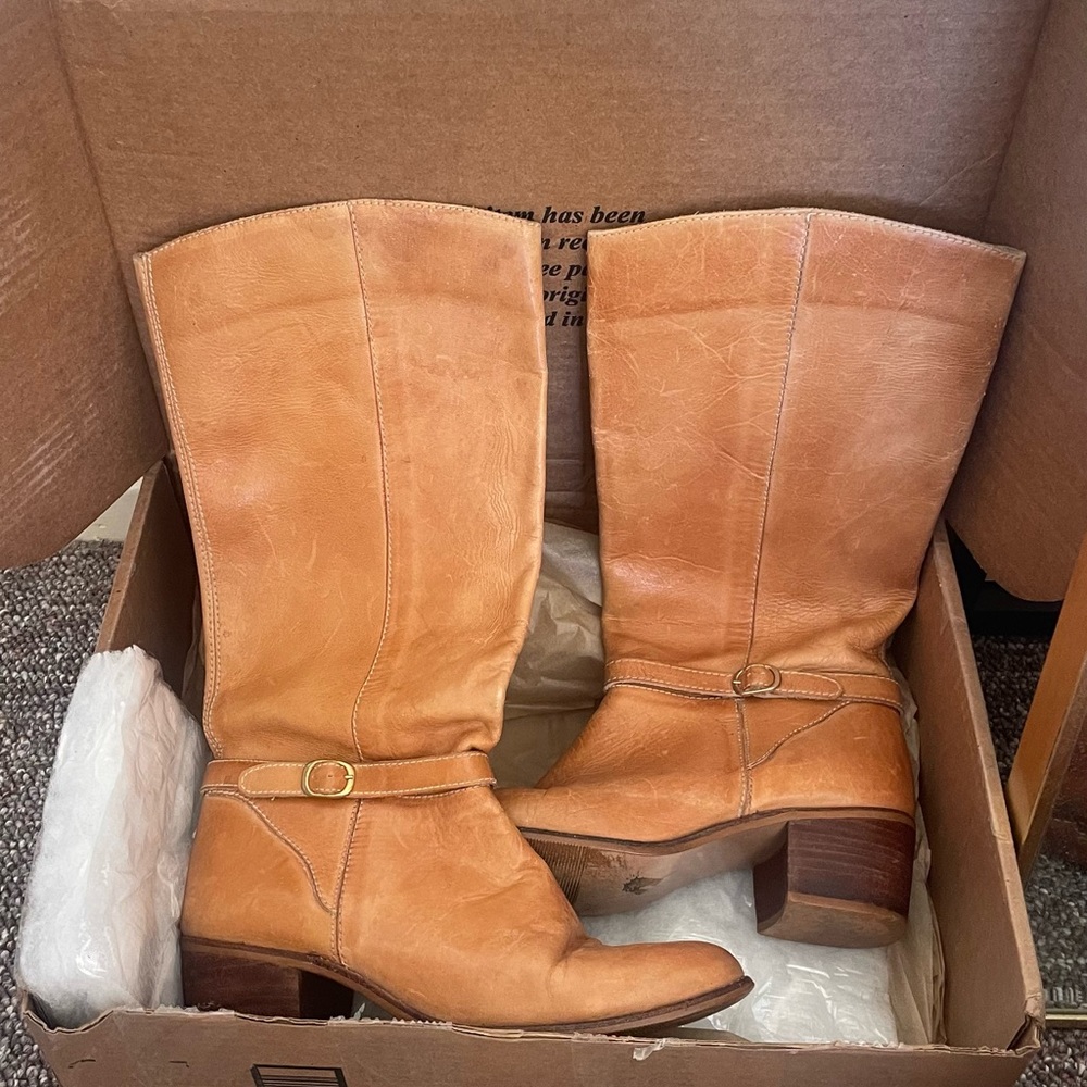 Vintage 1960s Leather Knee High Boots